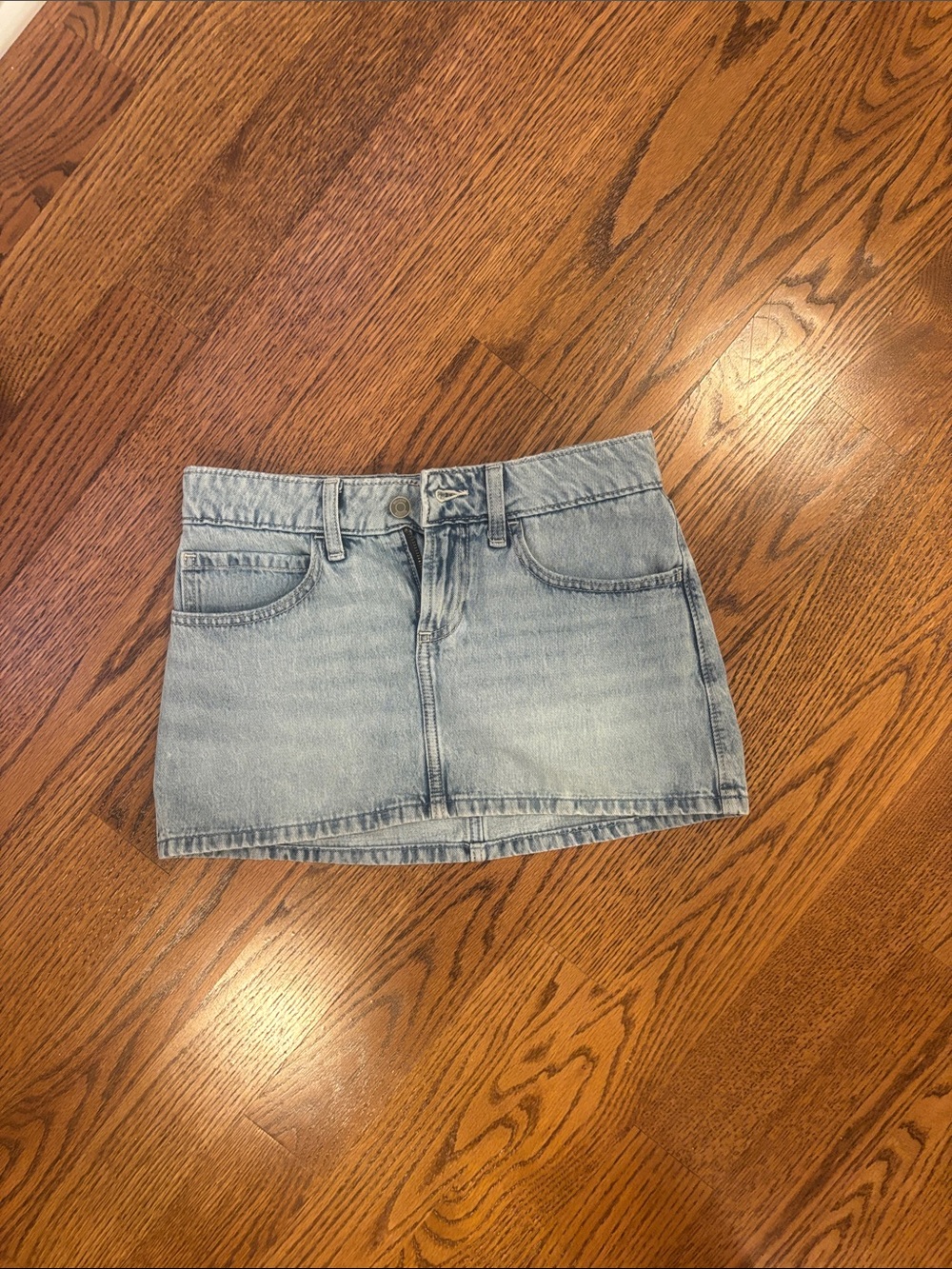 Hollister Light Blue Denim Mini Skirt